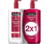 Neutrogena Fórmula Noruega Reparación intensa Loción CICA (pack de 2 x 750 ml), crema hidratante corporal reparadora para piel muy seca con Glicerina y Centella Asiática