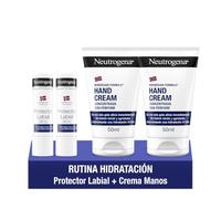 Neutrogena Pack de Crema Manos 400 ml 2 uds + Cacao SPF 20 4,8 g 2 uds | Kit Hidratante, Crema Concentrada, con Perfume, Bálsamo Labial Protector, Para Piel y Labios Secos, Cuidado Completo