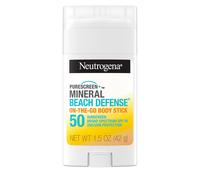 Neutrogena Purescreen+ Mineral Beach Defense en el cuerpo Stick Sunspreen con amplio espectro SPF 50 UVA/UVB UVA/UVB Resistente al agua absorbe rpid