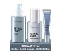 Neutrogena Retinol Boost Rutina Antiedad con retinol puro para la cara, incluye Crema antiedad (50ml), Contorno de ojos (15ml) y Sérum intenso (30ml), para una piel más joven y sin arrugas