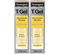 Neutrogena T/GEL Champú Anticaspa Cabello Seco (250 ml), tratamiento hidratante cabello con ácido salicílico y piroctona olamina, champú pelo seco que alivia la sequedad y la descamación