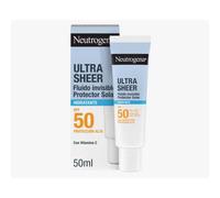 Neutrogena Ultra Sheer Solar Fluido Invisible Hidratante SPF50 (50 ml), protector solar facial 50 de amplio espectro, crema hidratante facial ligera e hipoalergénica, crema de sol resistente al agua