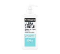 Neutrogena Ultra Gentle Gel limpiador facial Crema a Espuma (200ml), jabón para la cara para piel sensible, desmaquillante facial con Tecnología CICA + BarrierCare, sin perfume y no comedogénico
