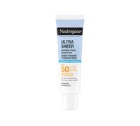 Neutrogena Ultra Sheer Solar Fluido Invisible Hidratante SPF50 (50 ml), protector solar facial 50 de amplio espectro, crema hidratante facial ligera e hipoalergénica, crema de sol resistente al agua