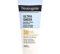 Neutrogena Ultra Sheer Solar Loción Invisible Hidratante SPF50 (200ml), crema hidratante con protección solar alta, crema de sol resistente al agua, protector Neutrogena corporal SPF50 ligero
