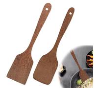 NeutypeChic 2 espátulas de madera, utensilios de cocina, cucharas de madera, utensilios de cocina, cucharas de plástico, madera de oliva, utensilios de cocina