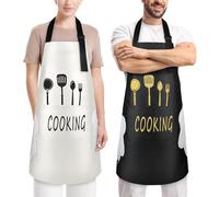 NEUTYPECHIC 2 Piezas Delantal Cocina Hombre Resistente Agua y Aceite, Delantal Personalizado Bolsillos Grandes, Delantal Cocina Mujer Correas Ajustables, Delantal Barbacoa Hombre para Hogar, Hotel