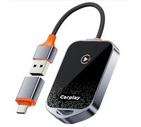 NEUTYPECHIC Carplay Inalambrico para Apple Coche, 2 en 1 Wireless Carplay Adaptador Convierte Cable a Wireless para Coches, CarPlay Adaptador 5.8 GHz WiFi, Plug y Play para iOS 10 y Superior (K81-02)