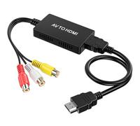 NEUTYPECHIC RCA a HDMI 1080P, Adaptador Conectar y Usar, Convertidor Admite Transmisión de Sonido, AV a HDMI Adecuado para Portátiles, Monitores, Televisores, Proyectores