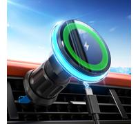 NEUTYPECHIC Cargador Inalambrico Coche Carga Rápida de 15 W, Soporte Movil Coche Cargador Succión Súper Fuerte, Soporte Estable Cargador Inalámbrico para Coche con Luz Ambiental con Streamer