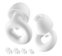 NEUTYPECHIC Tapones Oídos Ruido Dormir Silicona, Protección Auditiva Lavables y Reutilizable, para Dormir, Viajar, Con 8 Almohadillas en XS/S/M/L, Tapones Oídos Cancelación de Ruido (Blanco, mediano)