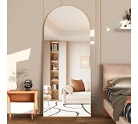 NEUWEABY Arqueado Espejo de Cuerpo Entero Espejo de pie con Soporte 165 x 60cm Espejo de Pared Grande Oro Colgado de pie o apoyado contra la Pared para la Entrada del Dormitorio