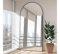 NEUWEABY Arqueado Espejo de Cuerpo Entero Espejo de pie con Soporte 193 x 86cm Espejo de Pared Grande Negro de pie colgado o apoyado contra la Pared para la Entrada del Dormitorio