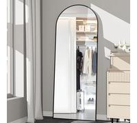 NEUWEABY Espejo de Cuerpo Entero, 162X53cm Espejo de Suelo arqueado con Soporte, Espejo arqueado Negro Colgado de pie o apoyado contra la Pared para Entrada de Dormitorio, salón