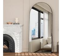 NEUWEABY Espejo de Cuerpo Entero 180 x 80 cm Espejo Arqueado Negro Espejo de pie con Soporte Colgado o Apoyado en la Pared para la Entrada del Dormitorio, Sala de Estar