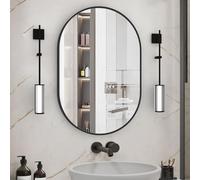 NEUWEABY Espejo Ovalado de baño, Espejos ovalados de tocador de Pared, 50 x 75cm Espejos de baño Negros para Colocar sobre el Fregadero, Espejos de píldora, Espejo montado en la Pared