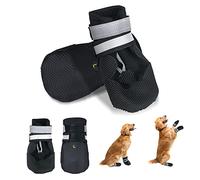 NeuWee Botas para Perros, 4 Piezas Zapatos Impermeables Con Correas Reflectantes Ajustables y Suela Antideslizante, para Pequeños Medianos y Grandes (Negro, M)