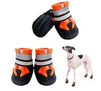 NeuWee Botas Protectoras para Perros, 4 Piezas Zapatos Impermeables Con Correas Reflectantes, Antideslizantes para Pequeños Medianos y Grandes