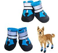 NeuWee Botas Protectoras para Perros, 4 Piezas Zapatos Impermeables Con Correas Reflectantes, Antideslizantes para Pequeños, Medianos y Grandes
