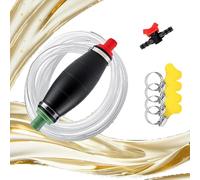 Neuytiky Bomba Manual de Combustible - Manguera Sifón 2.5m para Gasolina/Diésel/Agua con 4 Abrazaderas + Válvula, Ideal para Bidones y Depósitos