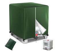 Neuytiky Cubierta para Tanque IBC 1000L,420D IBC Tank Cover,Lona Protectora Impermeable,Tapa Deposito Agua Lluvia,Cierre de Cubierta Protectora Anti-UV,Cubierta Contenedor IBC (Verde)