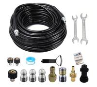 Neuytiky Kit Limpieza Canalones Karcher 10M - Compatible con K2-K7, Bosch, 5800PSI, Desatascador Profesional con 4 Boquillas y Adaptadores para Tuberías, Drenajes, Alcantarillas