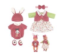 Neuytiky Ropa para Muñecas Bebé 35-43 cm, 2pcs Ropa de Muñecas para New Born Baby Doll, Juego de Disfraz de Muñeca para Niños y Niñas,Accesorios para Muñeca