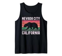 Nevada City California Retro Bear Vintage Historic Sierra Camiseta sin Mangas
