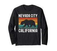 Nevada City California Retro Bear Vintage Historic Sierra Manga Larga