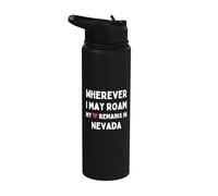 Nevada Dondequiera que pueda vagar mi corazón permanece en Nevada Stainless Steel Insulated Water Bottle