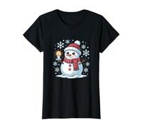 Nevado Invierno Maravilla Vector Arte gráfico Camiseta gráfica económica, Mujer, Negro, L
