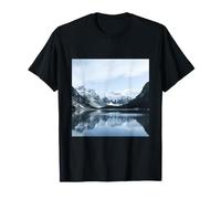 Nevado Picos Alpinos Reflexión Lago Montaña Paisaje Camiseta