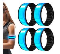 Nevalerra Bandas de tobillo LED para correas reflectantes y luminosas, paquete de 4 unidades de vendas para pies de caballo, equitación nocturna, establos, pastizales, rancho, pistas de granja