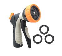 Nevalerra Boquilla de manguera de agua | Pulverizador de manguera con 9 patrones de pulverización ajustables - Para césped, exterior, jardín, terraza, entrada, plantas, vehículos, mascotas,