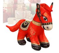 Nevalerra Caballo de peluche de año nuevo chino,Juguete de peluche,2026 Año Caballo Mascota Muñeca - Para Dormitorio Salón Estudio Coche Sofá Cama Niños Adolescentes Adultos Coleccionistas