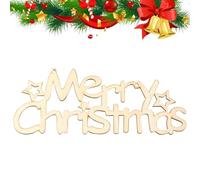 Nevalerra Cartel de bienvenida de madera con texto en inglés «Frohe Weihnachten» recortados de madera | Colgante de madera para puerta de Navidad para manualidades - Brief DIY