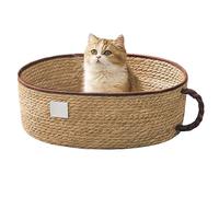 Nevalerra Cesta para gatos, cama transpirable, para gatos, , cesta de algodón a mano para mascotas, para dormitorio, oficina, mesa, cama, esquina, suelo