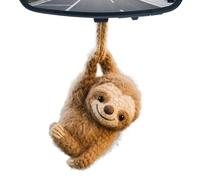 Nevalerra Crochet Sloth Auto Decor - Adorable Animal Rearview Pendant, Handcrafted Yarn Charm with Keychain Loop, Fun Novelty Interior | Car SUV Truck Cabin Hanging Ornament for Women Men