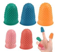 Nevalerra Empuñaduras para dedos, protectores de goma antideslizantes, 5 puntas de dedos para clasificar papeles, para cortar, contar, costura, manualidades, tallar, oficina, hogar