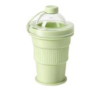 Nevalerra Foldable Silicone Water Cup - Lidded Ice Sphere Mold with Straw, Portable Travel Drinking Cup, Soft Reusable Container, Multi Use Beverage Holder for Juice Wine Gym Camping Beach P