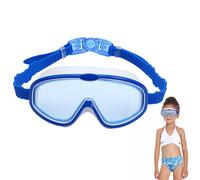 Nevalerra Gafas de piscina para niños, diseño de lente de policarbonato de 5.3 x 2.3 x 1.96 pulgadas, rojo, rosa, , morado, puente de nariz de poliuretano, correa de alta elasticidad, protección