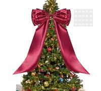 Nevalerra Lazos para árbol de Navidad - Lazos de Cinta navideña de Lujo, Material Suave y Flexible, Estilo de Brillante Resistente | Hermosos navideños para Regalo de barandillas de escaleras de