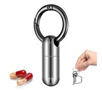 Nevalerra Llavero portátil para píldoras | Llavero de pastillero de bolsillo, resistente soporte para píldoras de aleación de titanio, botella de medicina con llavero, mini estuches portátiles para