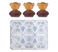 Nevalerra Molde de oso de goma,Moldes de caramelos de goma - Mini bandejas de cubitos de hielo antiadherentes resistentes a desgarros con forma de cítricos de oso de botella de cola, moldes de