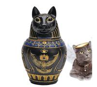 Nevalerra Urna de cremación para mascotas, decoración de resina, urna de Dios de gato egipcio, para gatos, animales, hogar, pérdida, condolencias, tumba