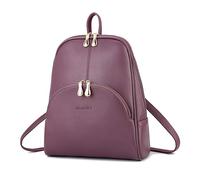 Nevenka Mujer Bolsos Mochila Monedero Cuero Bolsos Con Cremallera Mochilas Casuales Bolsos De Hombro Purpura