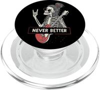 Never Better Skeleton Guitarra Rock Halloween PopSockets PopGrip para MagSafe