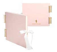 Never Ever Land Álbum Fotos Scrapbook - Libro Espiral de 80 Pags de 250 GSM 30x25cm - Cubierta de Cartón Duro con Cinta de Cierra Bonita - Perfecto para Fotos Bebés, Bodas y Familia - Rosa