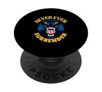 Never Ever Surrender (declaración de un Luchador) (gráfico de Panther) PopSockets PopGrip Adhesivo