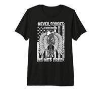 Never Forget Freedom Is Not Free Veteran & Memorial Day Camiseta Premium